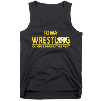Iowa Wrestling Compete Defeat Repeat Tank Top