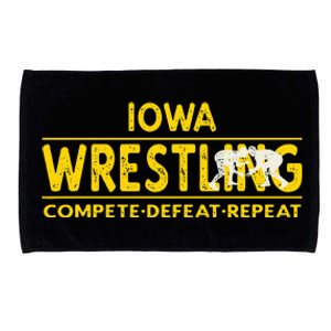 Iowa Wrestling Compete Defeat Repeat Microfiber Hand Towel