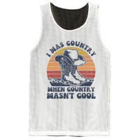 I Was Country When Country Wasnt Cool Cowboy Hat Western Mesh Reversible Basketball Jersey Tank