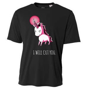 I Will Cut You Stabby Unicorn Funny Cooling Performance Crew T-Shirt