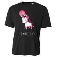 I Will Cut You Stabby Unicorn Funny Cooling Performance Crew T-Shirt