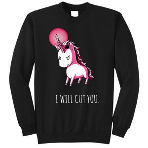 I Will Cut You Stabby Unicorn Funny Sweatshirt