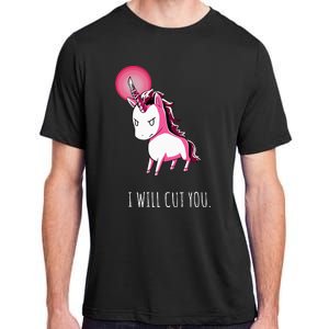 I Will Cut You Stabby Unicorn Funny Adult ChromaSoft Performance T-Shirt