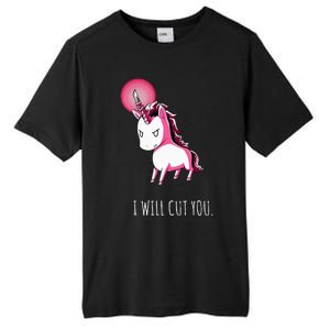 I Will Cut You Stabby Unicorn Funny Tall Fusion ChromaSoft Performance T-Shirt