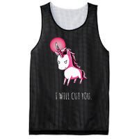 I Will Cut You Stabby Unicorn Funny Mesh Reversible Basketball Jersey Tank