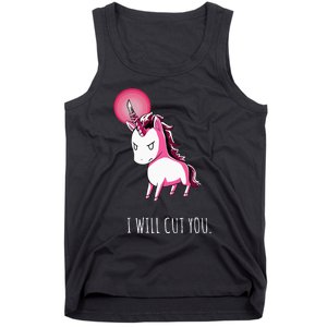 I Will Cut You Stabby Unicorn Funny Tank Top