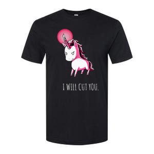 I Will Cut You Stabby Unicorn Funny Softstyle CVC T-Shirt