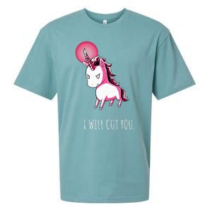 I Will Cut You Stabby Unicorn Funny Sueded Cloud Jersey T-Shirt