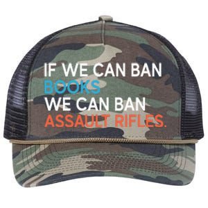 If We Can Ban Books We Can Ban Assault Rifles Retro Rope Trucker Hat Cap