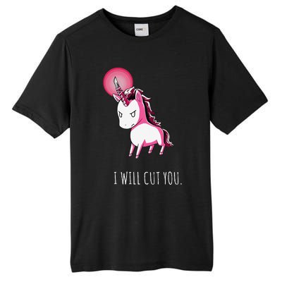 I Will Cut You Stabby Unicorn Funny Tall Fusion ChromaSoft Performance T-Shirt