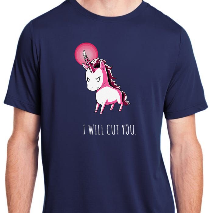 I Will Cut You Stabby Unicorn Funny Adult ChromaSoft Performance T-Shirt