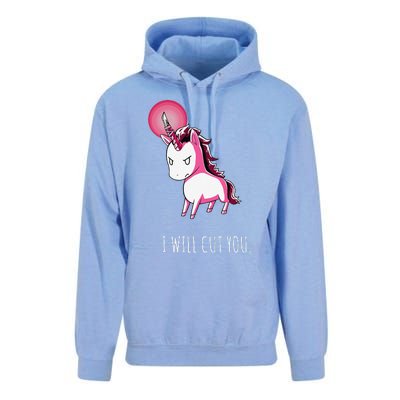 I Will Cut You Stabby Unicorn Funny Unisex Surf Hoodie