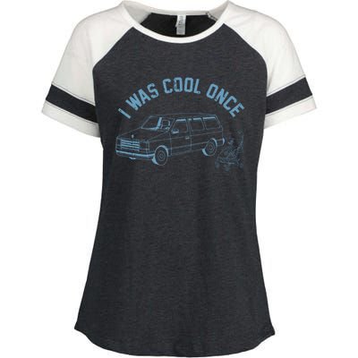 I Was Cool Once Retro Vintage Car Van Enza Ladies Jersey Colorblock Tee