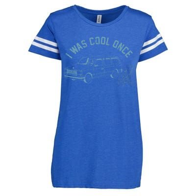 I Was Cool Once Retro Vintage Car Van Enza Ladies Jersey Football T-Shirt