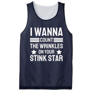 I Wanna Count The Wrinkles On Your Stink Star Funny Mesh Reversible Basketball Jersey Tank