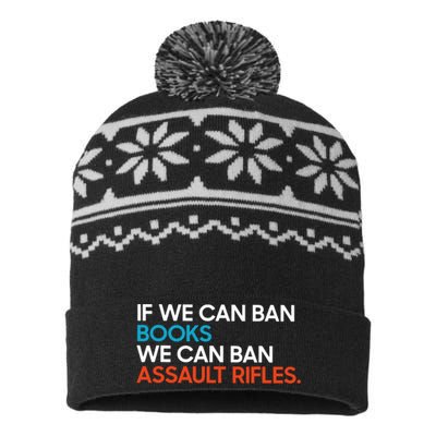 If We Can Ban Book We Can Ban Assault Rifles USA-Made Snowflake Beanie