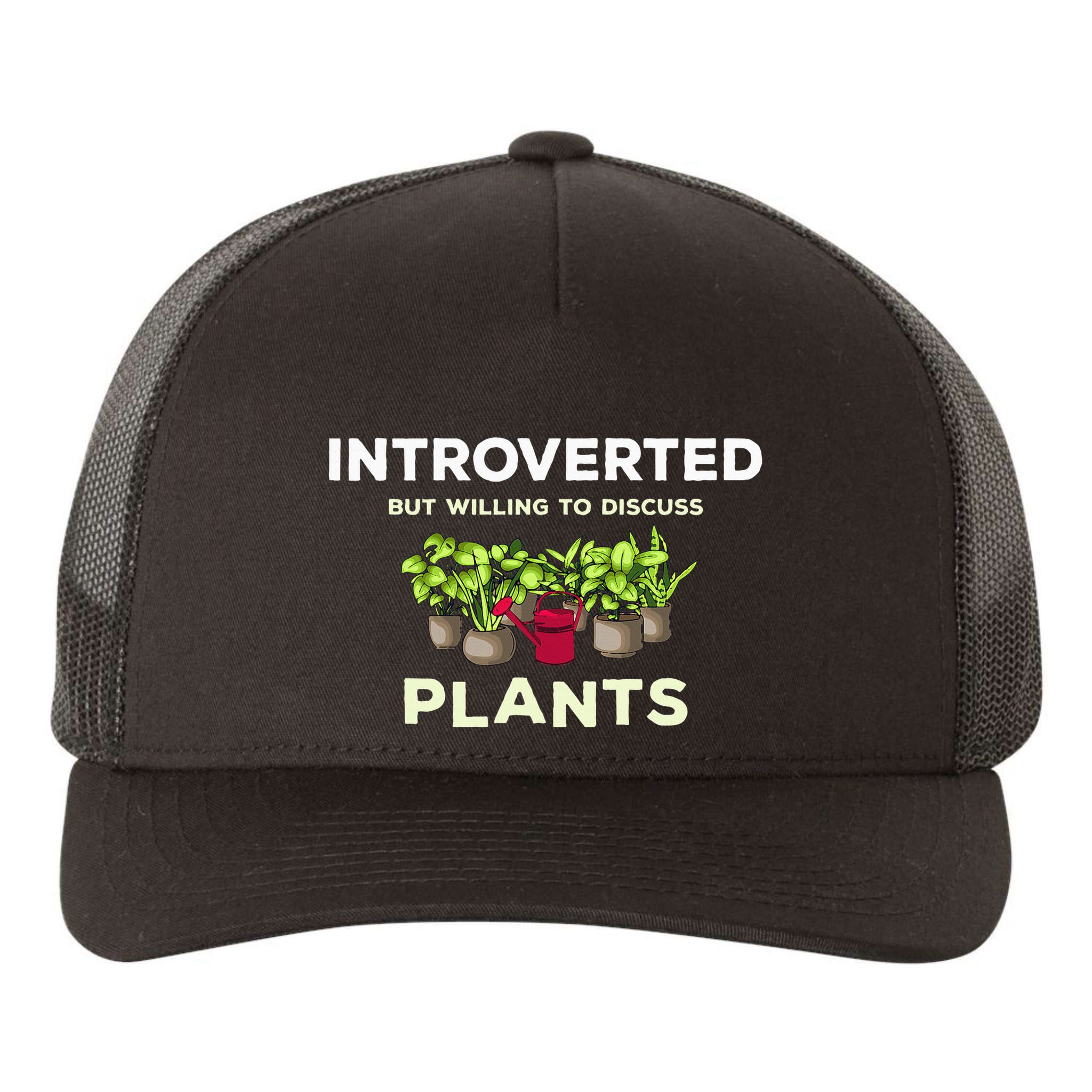 Introverted Willing Discuss Plants Lover Gardening Gardener Yupoong Adult 5-Panel Trucker Hat