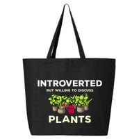 Introverted Willing Discuss Plants Lover Gardening Gardener 25L Jumbo Tote