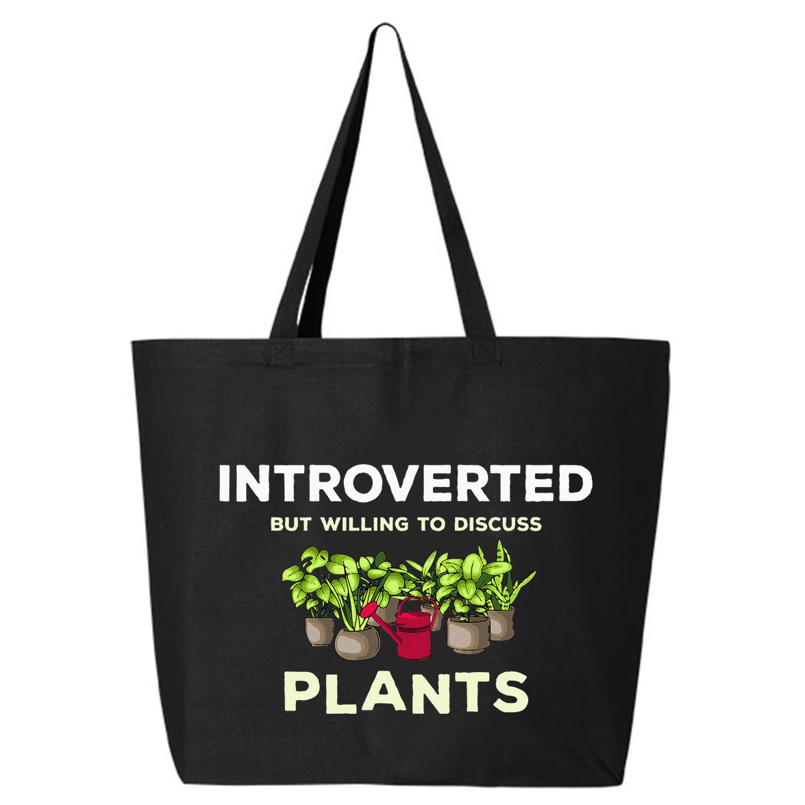 Introverted Willing Discuss Plants Lover Gardening Gardener 25L Jumbo Tote