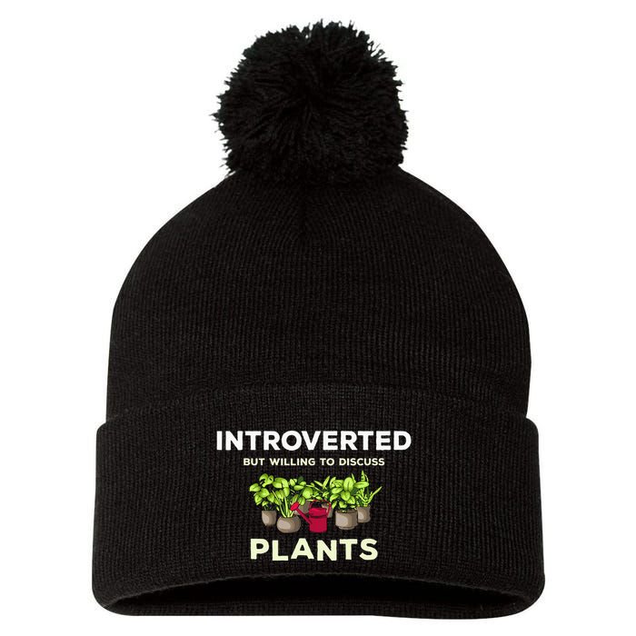 Introverted Willing Discuss Plants Lover Gardening Gardener Pom Pom 12in Knit Beanie