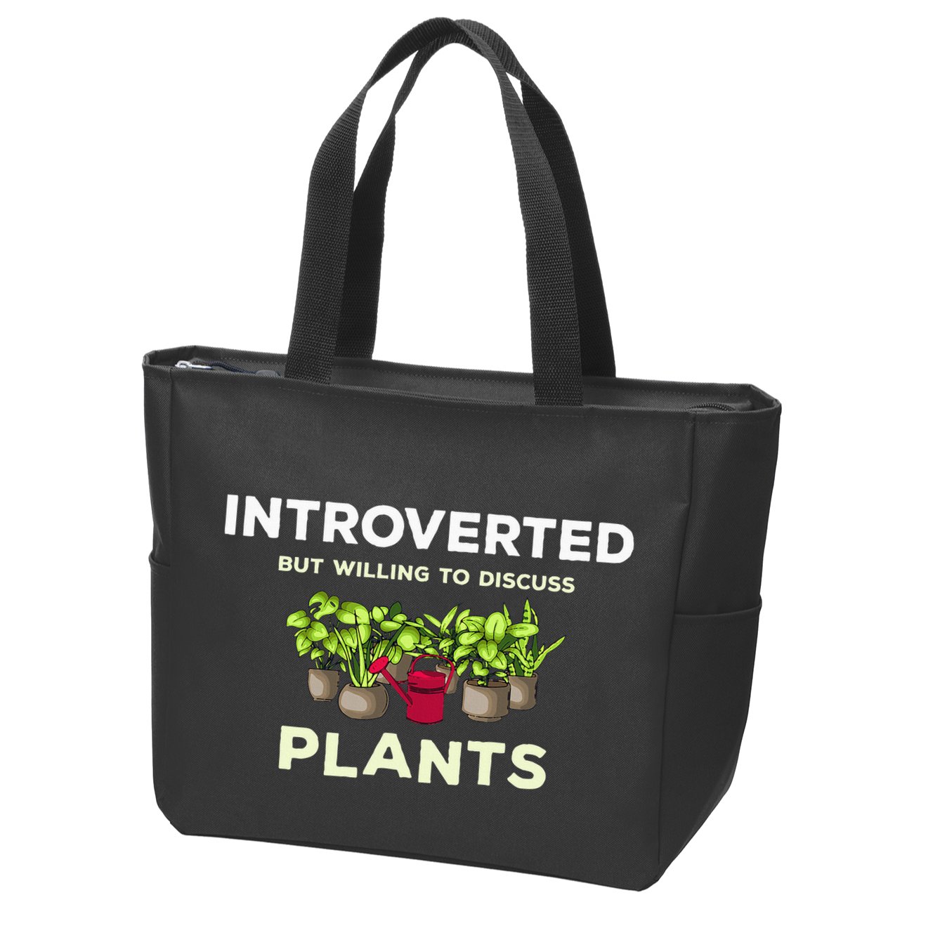 Introverted Willing Discuss Plants Lover Gardening Gardener Zip Tote Bag