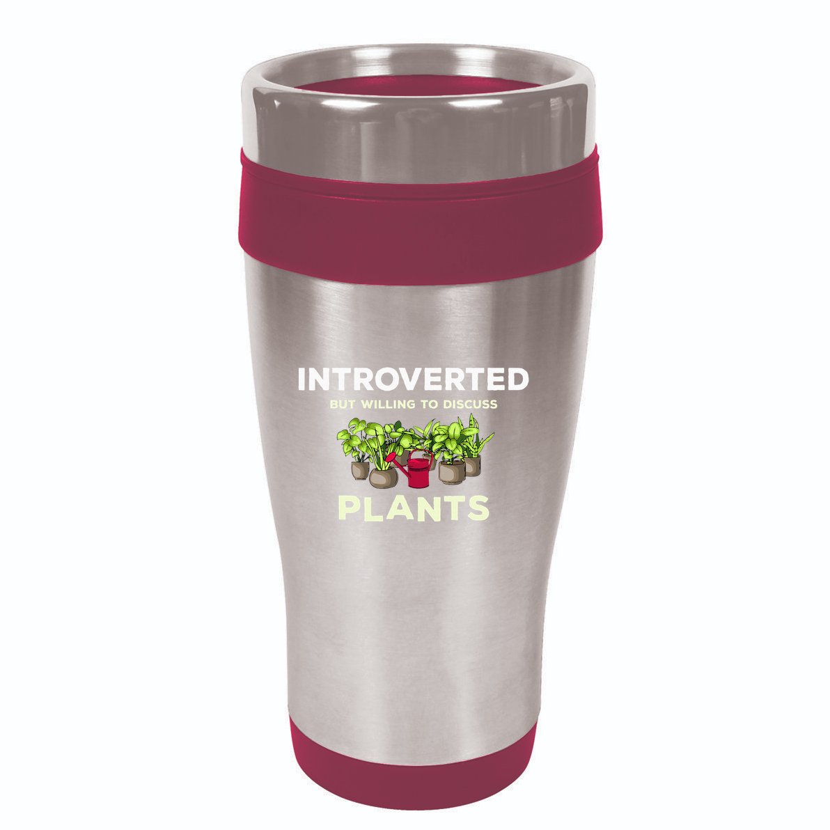Introverted Willing Discuss Plants Lover Gardening Gardener 16oz Travel Tumbler