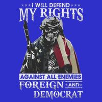 I Will Defend My Rights Against All Enemies Foreign Democrat Full-Length Apron With Pockets
