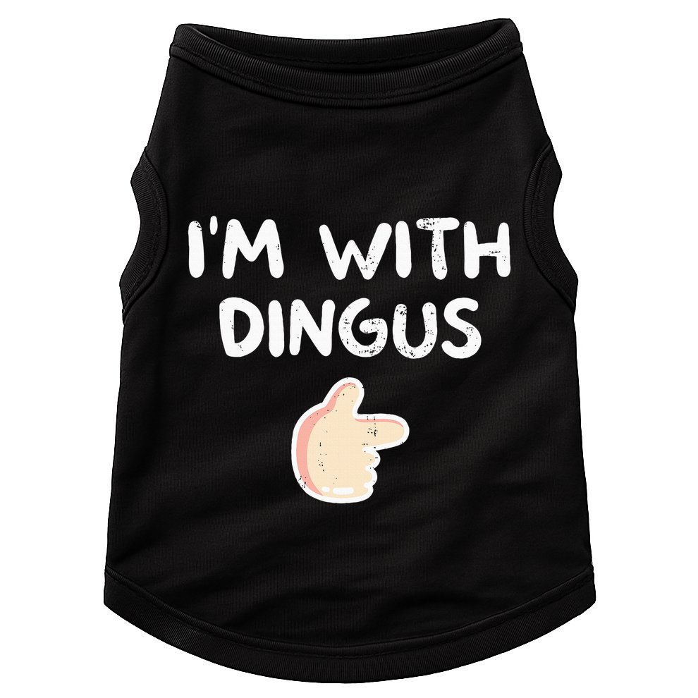 Im With Dingus Vintage Retro Funny Hilarious Doggie Tank