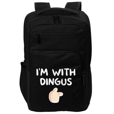 Im With Dingus Vintage Retro Funny Hilarious Impact Tech Backpack