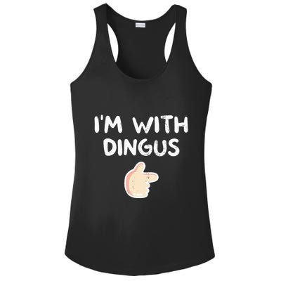 Im With Dingus Vintage Retro Funny Hilarious Ladies PosiCharge Competitor Racerback Tank