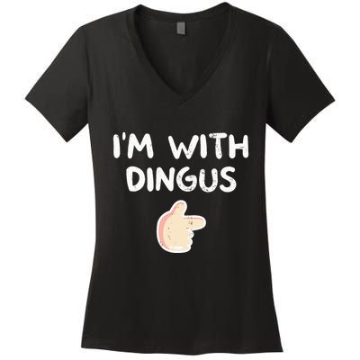 Im With Dingus Vintage Retro Funny Hilarious Women's V-Neck T-Shirt
