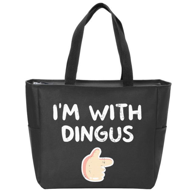 Im With Dingus Vintage Retro Funny Hilarious Zip Tote Bag