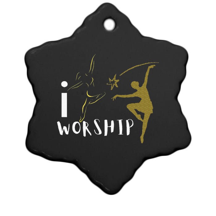 I worship dance ministry Ceramic Star Ornament