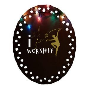 I worship dance ministry Ceramic Oval Ornament