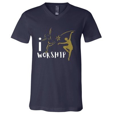 I Worship Dance Ministry V-Neck T-Shirt