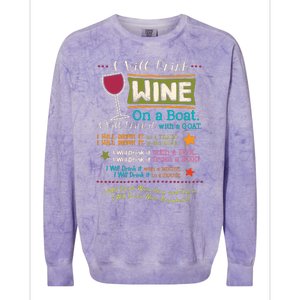 I Will Drink Wine Everywhere Funny Wine Lover Colorblast Crewneck Sweatshirt