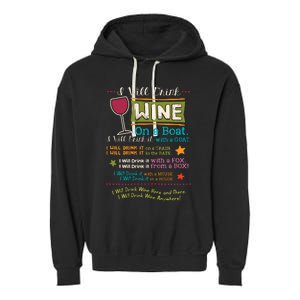 I Will Drink Wine Everywhere Funny Wine Lover Garment-Dyed Fleece Hoodie