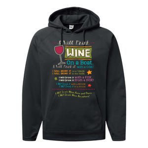 I Will Drink Wine Everywhere Funny Wine Lover Performance Fleece Hoodie