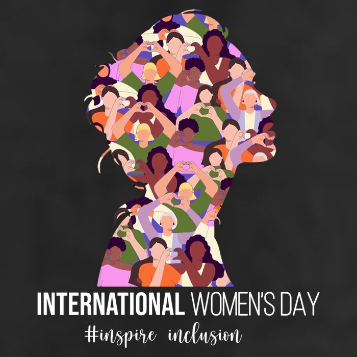 International Womens Day Inspire Inclusion 7 Panel Mesh Trucker Snapback Hat