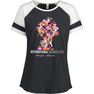 International Womens Day Inspire Inclusion Enza Ladies Jersey Colorblock Tee