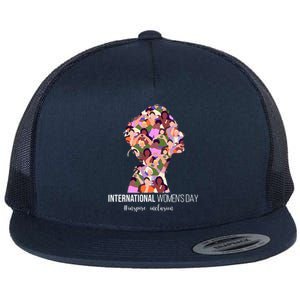 International Womens Day Inspire Inclusion Flat Bill Trucker Hat