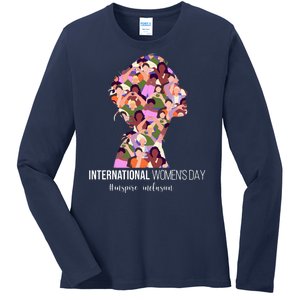 International Womens Day Inspire Inclusion Ladies Long Sleeve Shirt