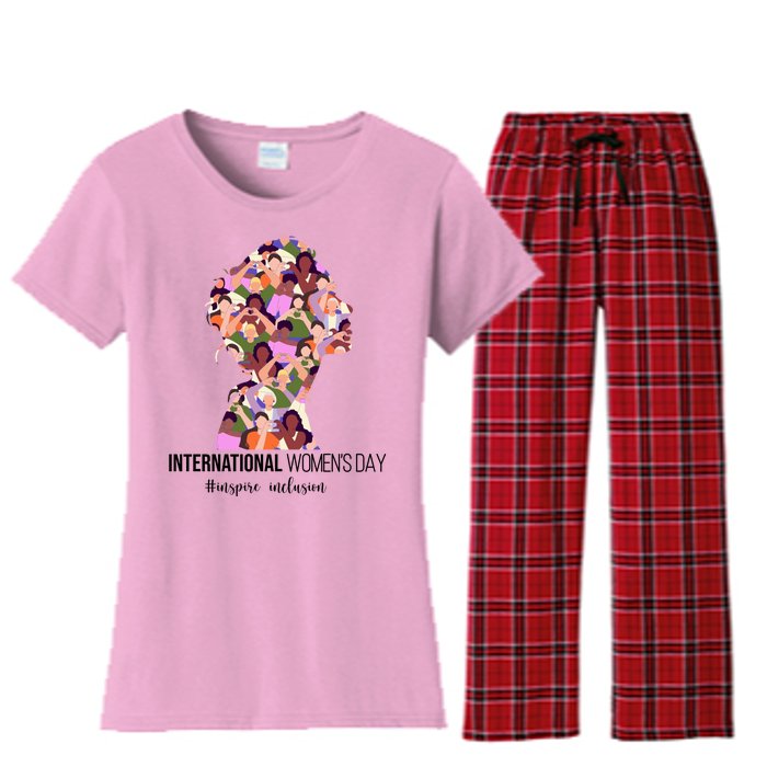 International Womens Day Inspire Inclusion Women's Flannel Pajama Set