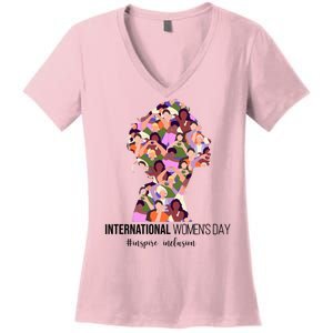 International Womens Day Inspire Inclusion Women's V-Neck T-Shirt