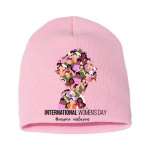 International Womens Day Inspire Inclusion Short Acrylic Beanie