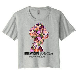 International Womens Day Inspire Inclusion Women's Crop Top Tee