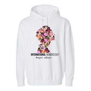 International Womens Day Inspire Inclusion Garment-Dyed Fleece Hoodie