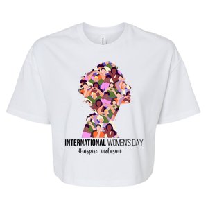 International Womens Day Inspire Inclusion Bella+Canvas Jersey Crop Tee