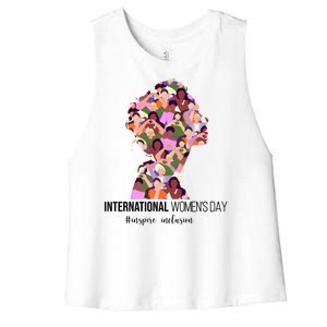 International Womens Day Inspire Inclusion Women's Racerback Cropped Tank