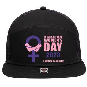 International Womens Day March 8 #EmbraceEquity For Women 7 Panel Mesh Trucker Snapback Hat